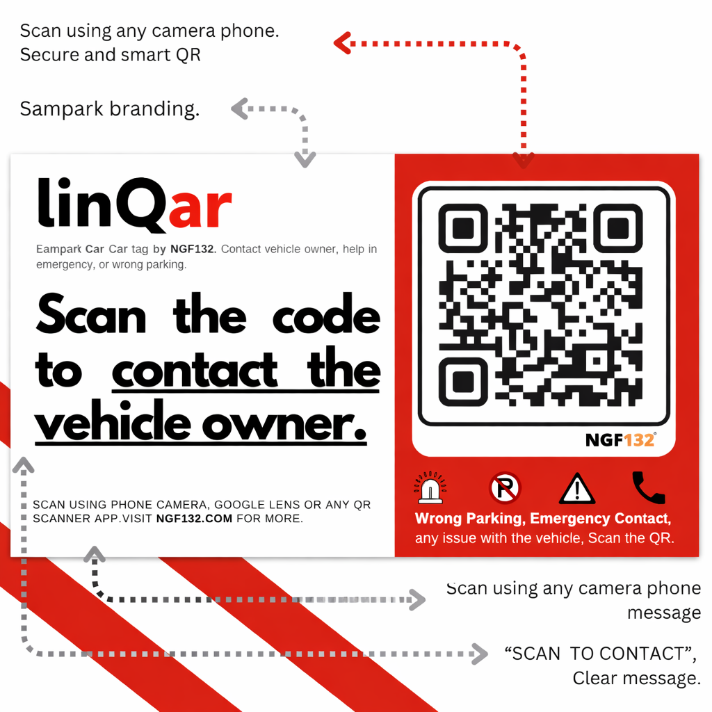 (Pack of 2) linQar Car & Bike Parking Tag